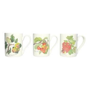 Portmeirion “Pomona” Set of 3 Ceramic Mugs 4 1/8” 12oz